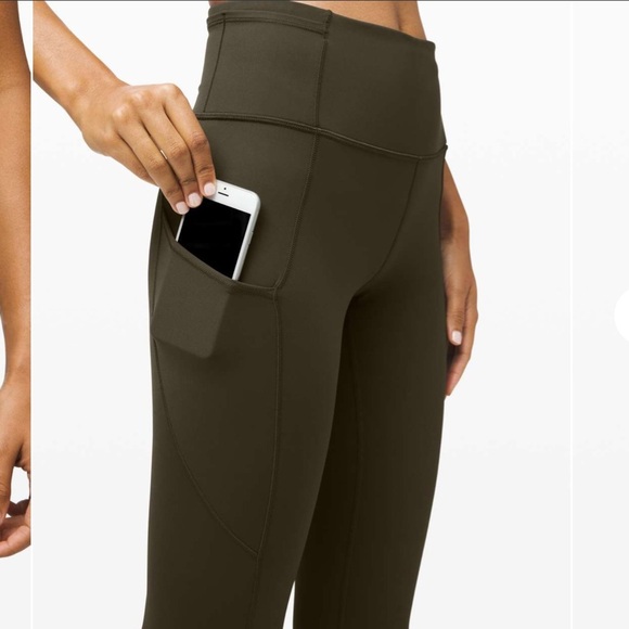 Lululemon Fast and Free Crop II 19" *Non-Reflective in Dark Olive Women’s Size 4 - Picture 3 of 11